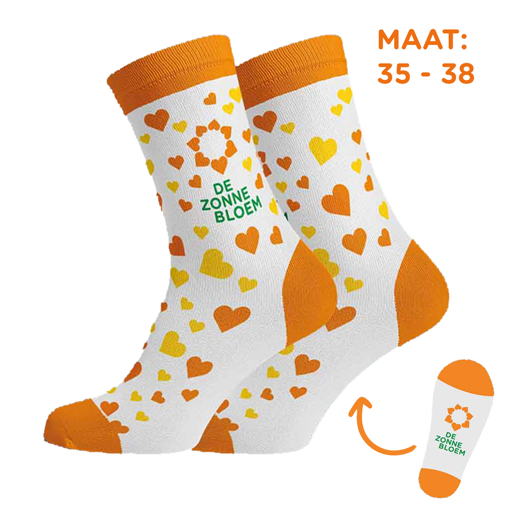 ZB0142 - Zonnebloem sokken <br>Maat 35 - 38
