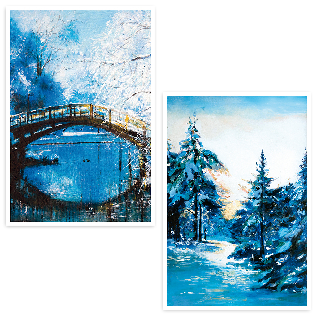 ZB0043 - Wenskaarten Winter kunst